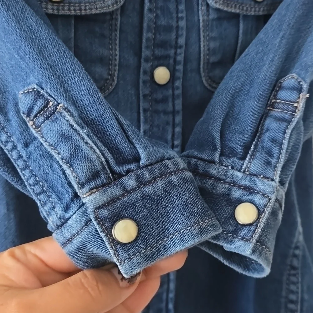 GAP Kids Denim Knit Shirt Dark Indigo 18-24 Months